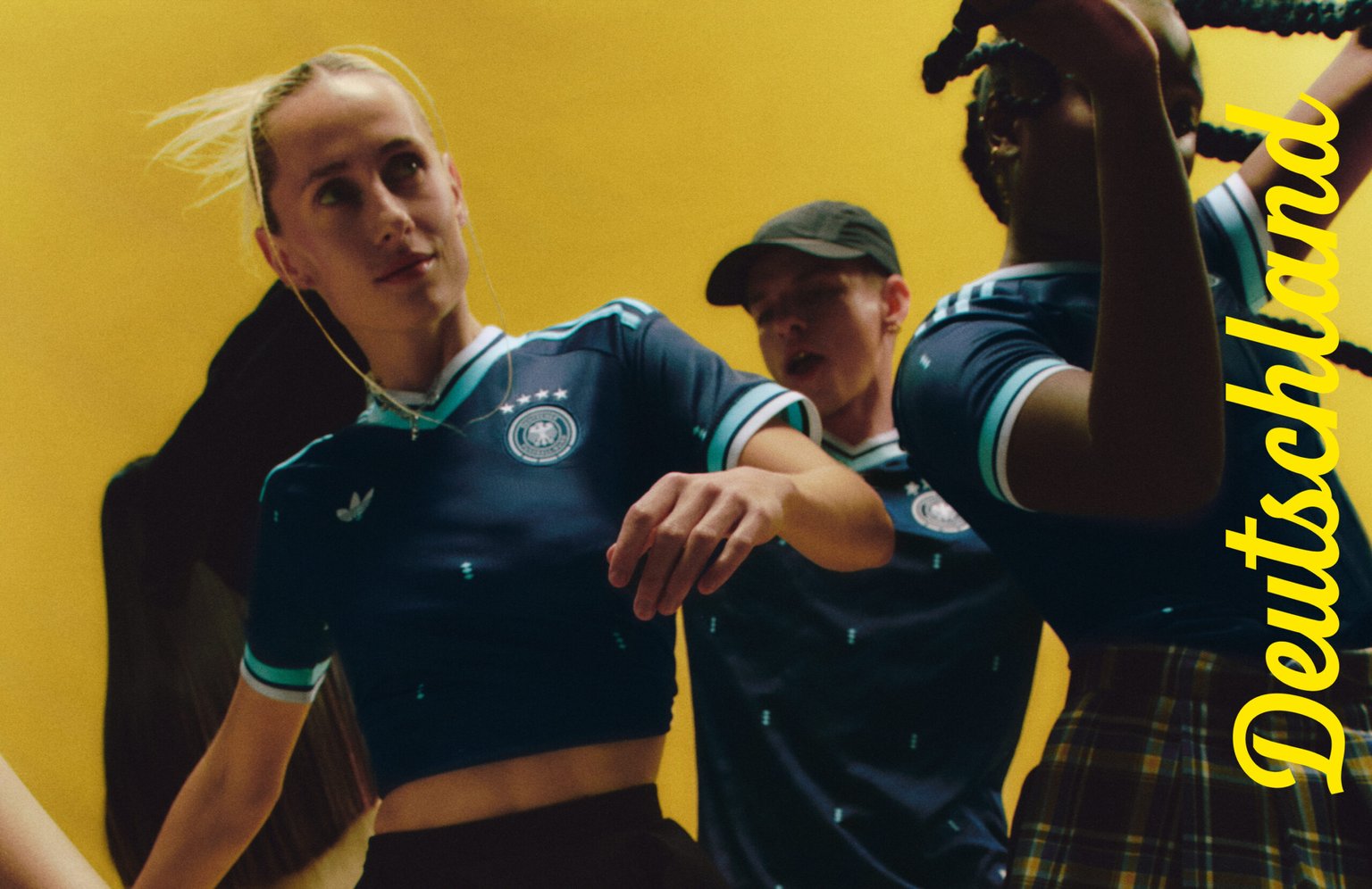 Visual featuring fans wearing the new Germany FIFA World Cup 26™ Away kit